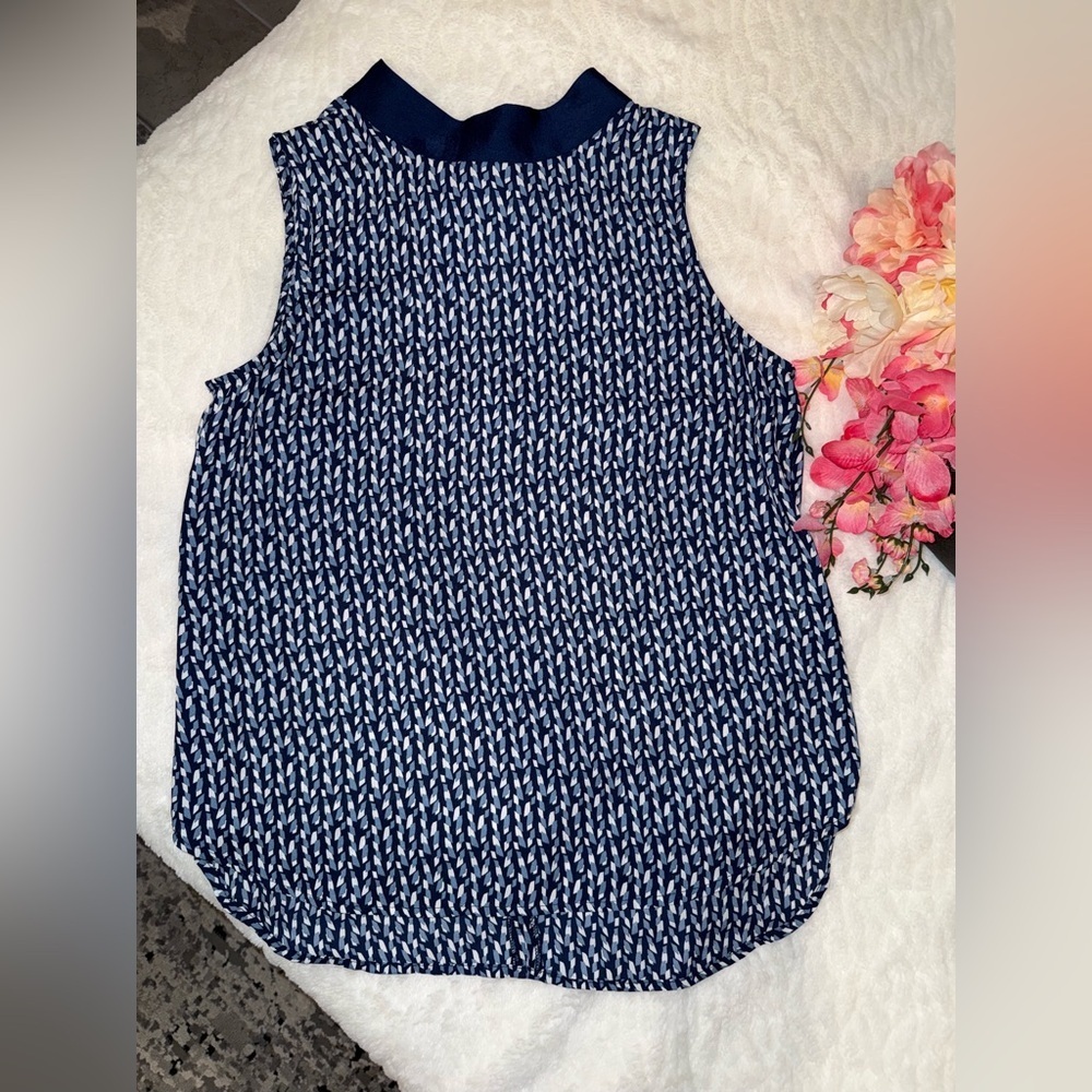 3 X 20$ Banana Republic Blue And White Patterned Tank Top Size Xs